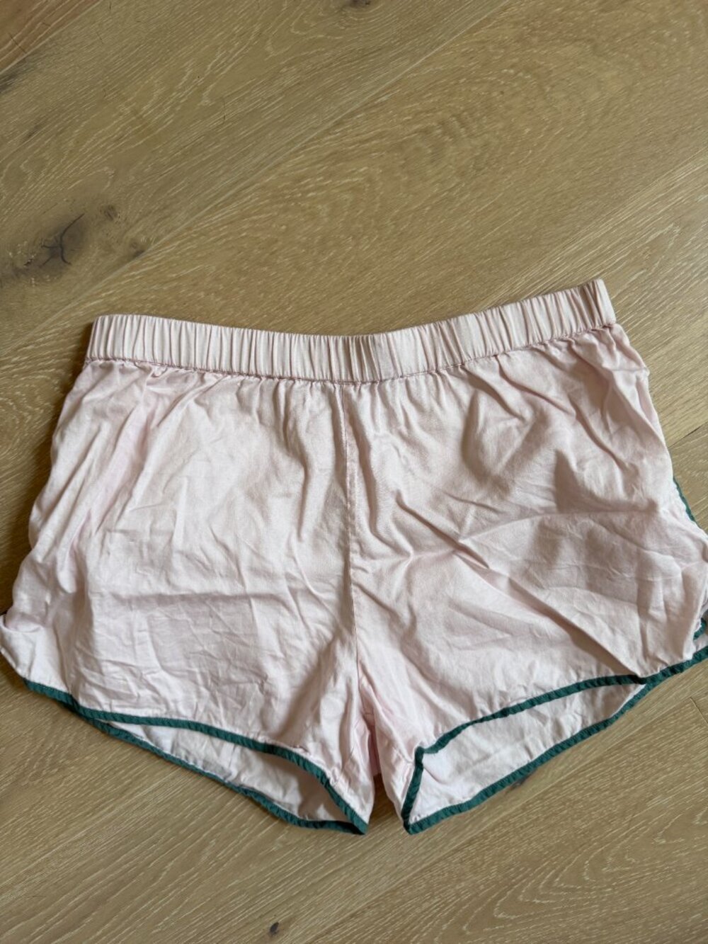 LAKE Pima Cotton Pajama Shorts Loungewear Quiet Luxury Pink Green - Medium